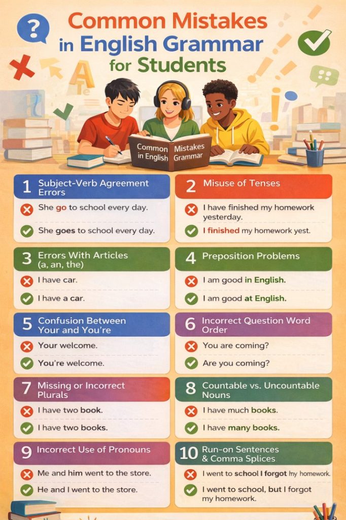 Common Mistakes in English Grammar for Students