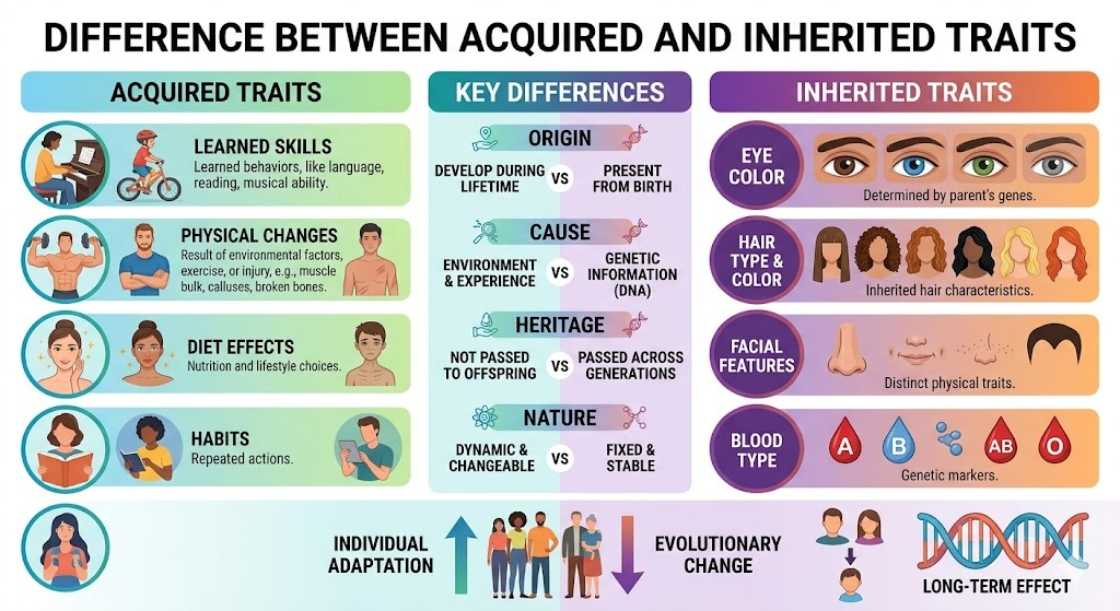 Difference Between Acquired and Inherited Traits