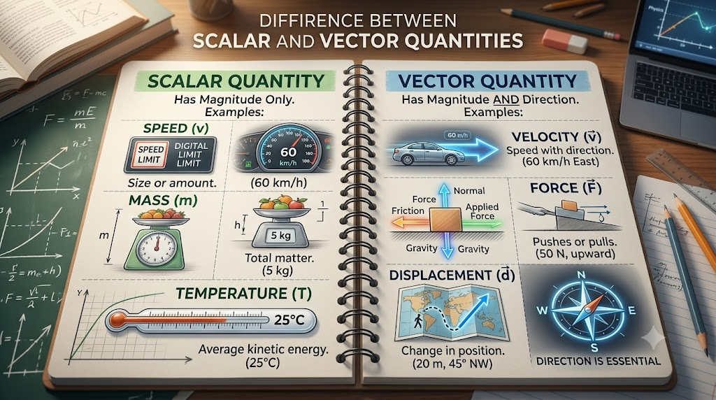 Difference Between Scalar and Vector Quantity