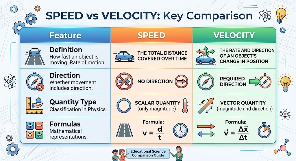 difference between speed and velocity
